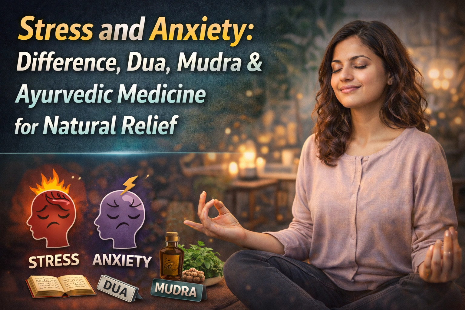 Stress and Anxiety: Difference, Dua, Mudra & Ayurvedic Medicine for Natural Relief